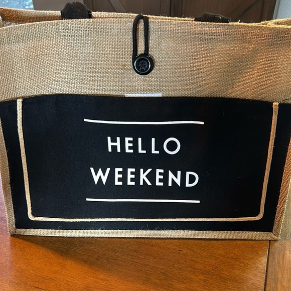 Handbags - Hello Weekend Jute and Canvas Tote